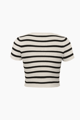 Stripe Short Sleeve Knit Top